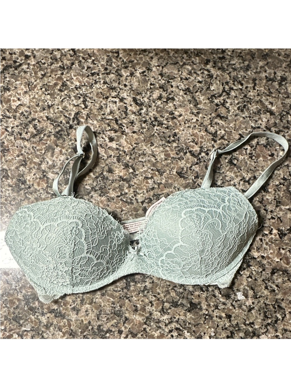 Victoria's Secret Dream Angels 32C Green Floral Lace Wireless Bra